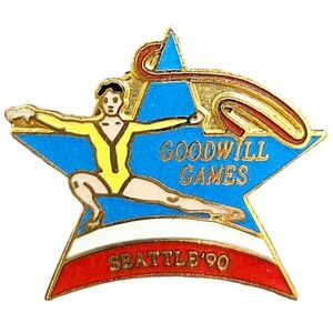 RARE FIND Vintage 1990 Seattle Goodwill Games Gymnastics Lapel Pin